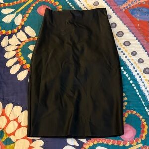 Elegant Black Pleather Pencil Skirt